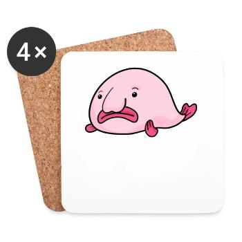 Blobfisch Fisch - Untersetzer (4er-Set) - Weiß - Vorne