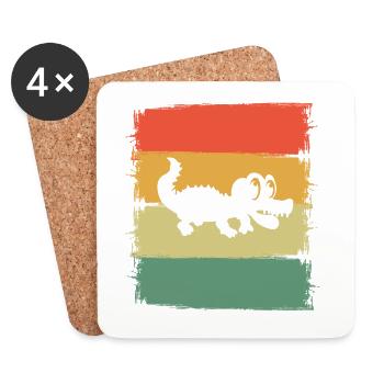 Aligator Crocodile - Dessous de verre (lot de 4) - blanc - Devant