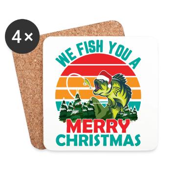 Christmas in July Quote We Fish You - Coasters (set of 4) - white - Front