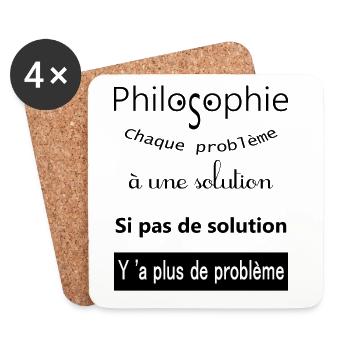 My philosophie - Dessous de verre (lot de 4) - blanc - Devant