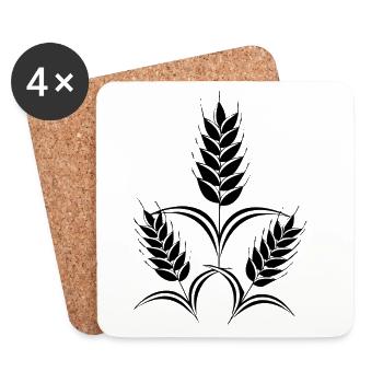 3 ears of corn - Coasters (set of 4) - white - Front