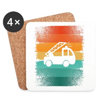 Fire brigade - Coasters (set of 4) - white - Front