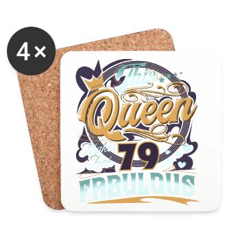 79th birthday 79 years Women Ladies Queen - Coasters (set of 4) - white - Front