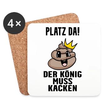 Kacke König - Untersetzer (4er-Set) - Weiß - Vorne