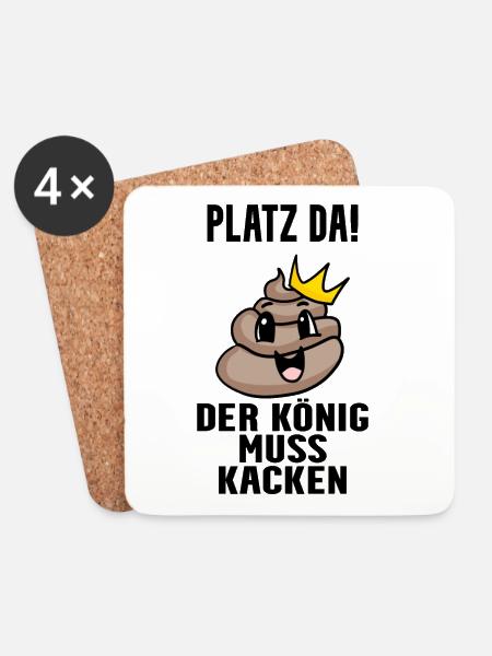 Kacke König - Untersetzer (4er-Set) - Weiß