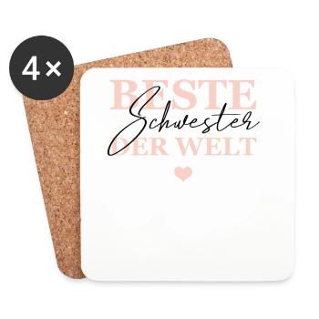 Beste schwester Der Welt - Untersetzer (4er-Set) - Weiß - Vorne