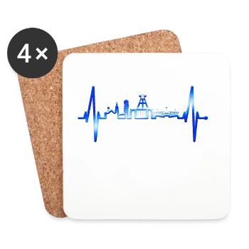 Bochum Heartbeat Bochum Skyline Home Ruhrpott - Coasters (set of 4) - white - Front