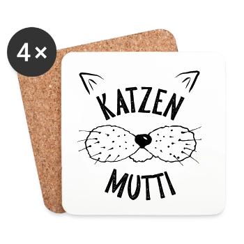 katzen mutti - Untersetzer (4er-Set) - Weiß - Vorne