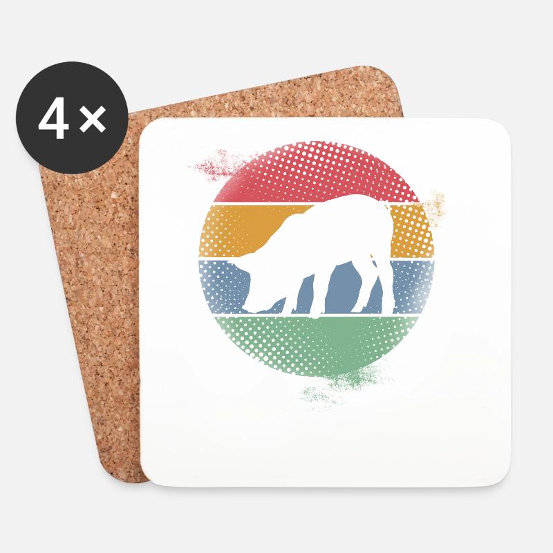 Schwein - Untersetzer (4er-Set) - Weiß