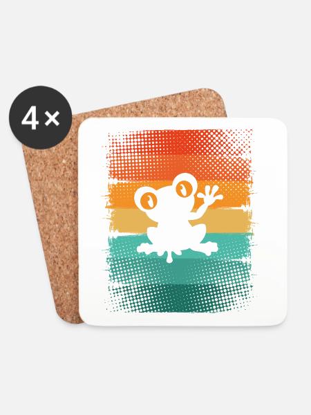 Frog - Coasters (set of 4) - white