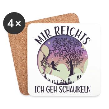 Mädchen auf Schaukel Mir Reichts Ich Geh Schaukeln - Untersetzer (4er-Set) - Weiß - Vorne