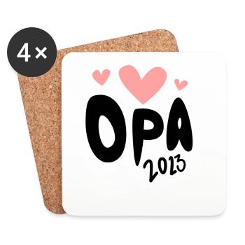 Opa 2023 - Opa werden - Bald Opa - Untersetzer (4er-Set) - Weiß - Vorne