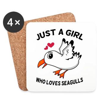 Seagull Dear Girls - Coasters (set of 4) - white - Front