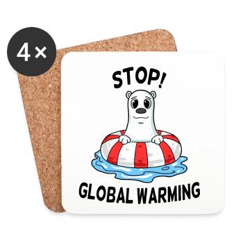 Klimawandel Klimaschutz - Untersetzer (4er-Set) - Weiß - Vorne
