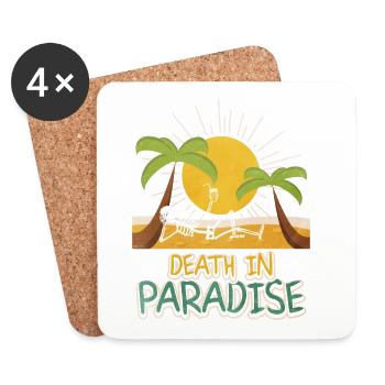 Death in Paradise – Skeleton Holiday Vibes - Coasters (set of 4) - white - Front