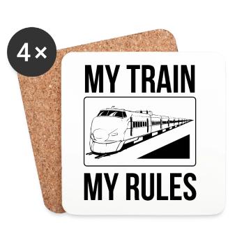 Le conducteur de train dit mon train mes règles - Dessous de verre (lot de 4) - blanc - Devant