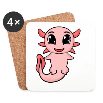 Axolotl - Dessous de verre (lot de 4) - blanc - Devant