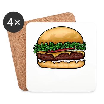 Hamburger Cheeseburger - Untersetzer (4er-Set) - Weiß - Vorne