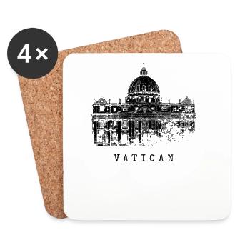 Vatican Basilique Saint-Pierre Vintage Cité du Vatican Vatican Rome - Dessous de verre (lot de 4) - blanc - Devant