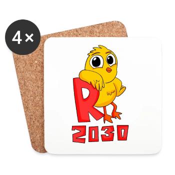 Rente 2030 Ruhestand Renteneintritt Rentner - Untersetzer (4er-Set) - Weiß - Vorne
