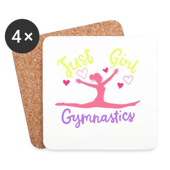 Gymnastik Turnerin - Untersetzer (4er-Set) - Weiß - Vorne