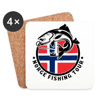 Norwegen Angeln Fischen Angler - Untersetzer (4er-Set) - Weiß - Vorne