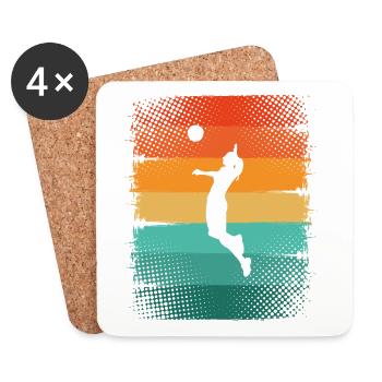 Volley-ball - Dessous de verre (lot de 4) - blanc - Devant