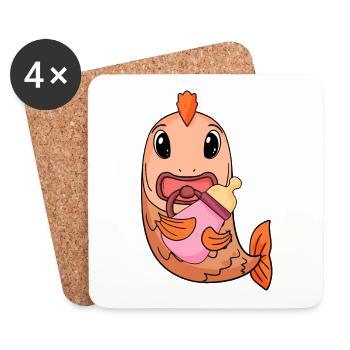 Baby Fish - Coasters (set of 4) - white - Front