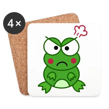 Wütender Frosch – Cartoon Frog Design - Untersetzer (4er-Set) - Weiß - Vorne