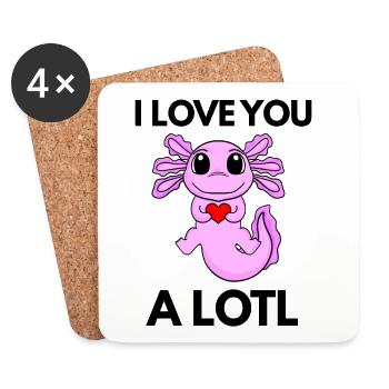 Axolotl - Dessous de verre (lot de 4) - blanc - Devant