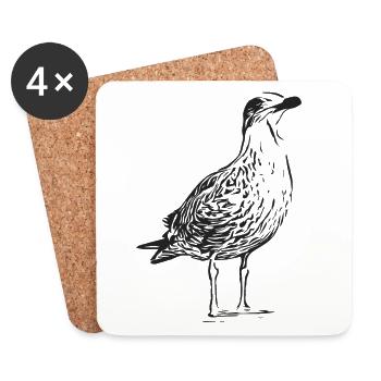 A beautiful seagull - Coasters (set of 4) - white - Front