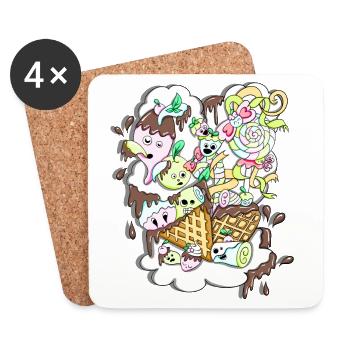 Plaisir sucre-sucre-sucre-sucre - Dessous de verre (lot de 4) - blanc - Devant