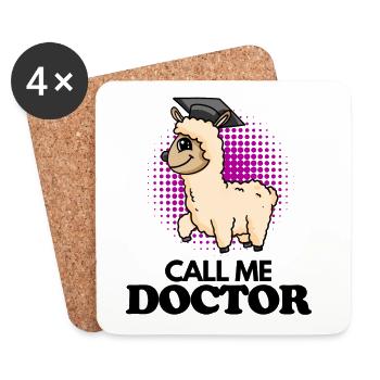 Doktorarbeit Promotion Doktortitel Doktor - Untersetzer (4er-Set) - Weiß - Vorne