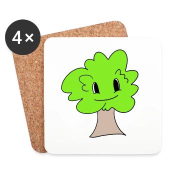 Arbre - Dessous de verre (lot de 4) - blanc - Devant
