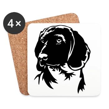 Bavarian Mountain Sweat Dog Head - Coasters (set of 4) - white - Front