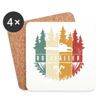 Holzfäller - Untersetzer (4er-Set) - Weiß - Vorne