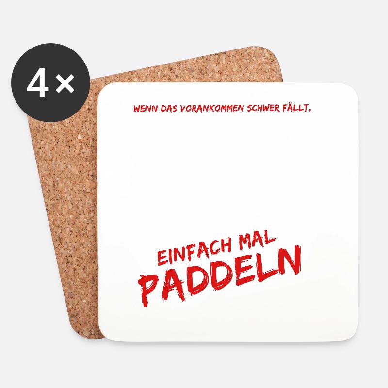 paddeln und surfen - Untersetzer (4er-Set) - Weiß