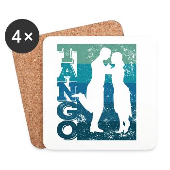 Tango Argentino Retro Vintage Tango Vals Tango - Untersetzer (4er-Set) - Weiß - Vorne