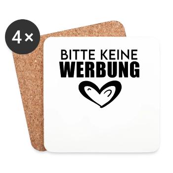 Bitte keine Werbung - Briefkasten - Untersetzer (4er-Set) - Weiß - Vorne