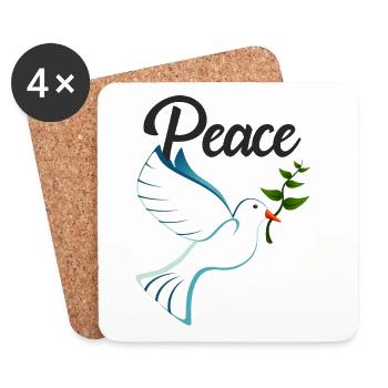 PEACE Dove of Peace - Coasters (set of 4) - white - Front