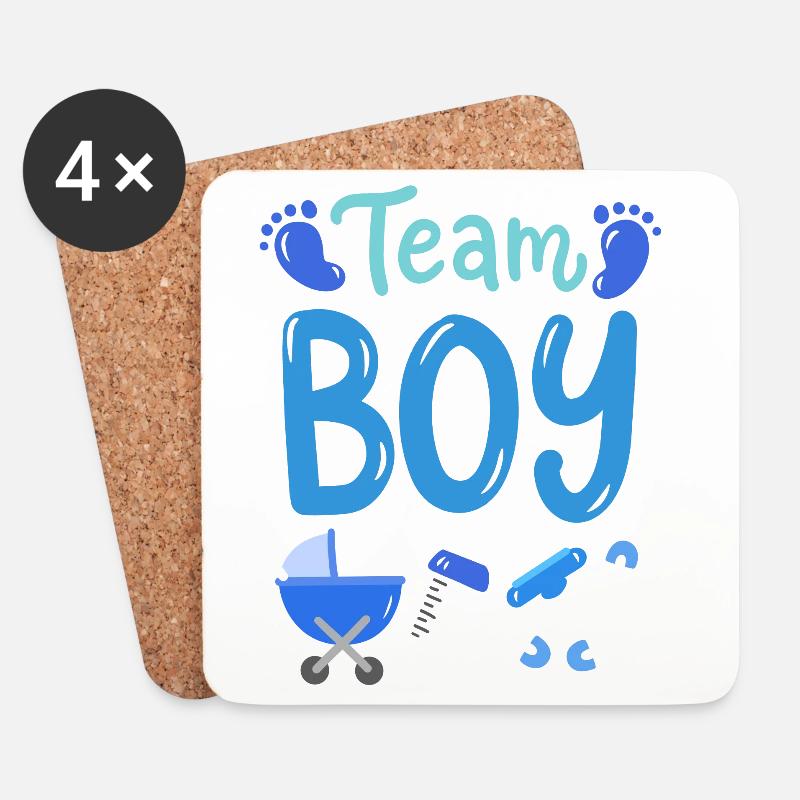Team Boy Geschlecht offenbaren - Untersetzer (4er-Set) - Weiß