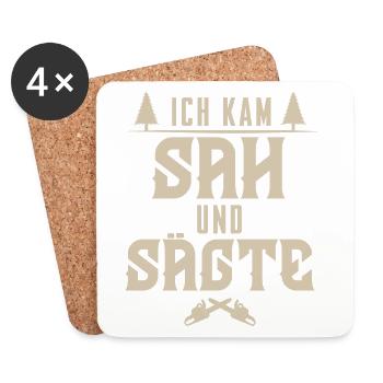 Holzfäller - Untersetzer (4er-Set) - Weiß - Vorne