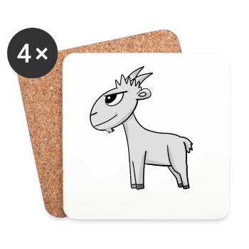Chèvre Chèvre Buck - Dessous de verre (lot de 4) - blanc - Devant