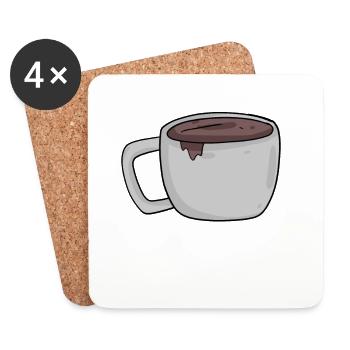 Coffee coffee cup cup - Coasters (set of 4) - white - Front
