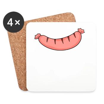 Wurst - Untersetzer (4er-Set) - Weiß - Vorne