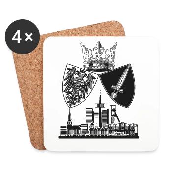Essen - Skyline - Wappen - Untersetzer (4er-Set) - Weiß - Vorne