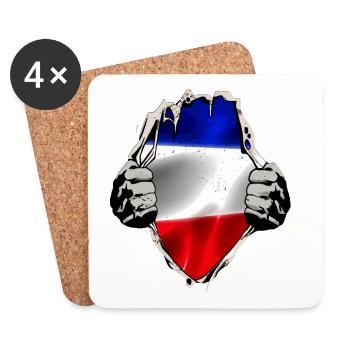 Blue White Red Flag Flag - Coasters (set of 4) - white - Front