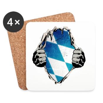 Bayern Blue White under the shirt - Coasters (set of 4) - white - Front