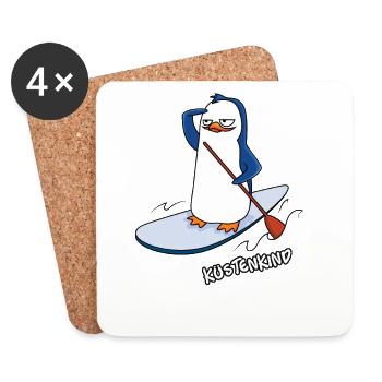 Küstenkind Pinguin - Untersetzer (4er-Set) - Weiß - Vorne