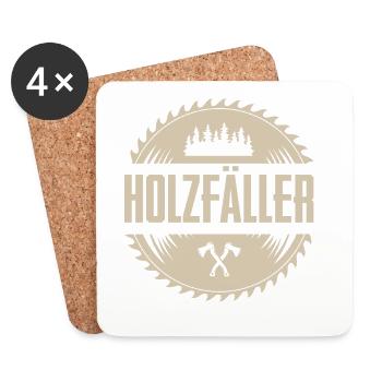 Holzfäller - Untersetzer (4er-Set) - Weiß - Vorne